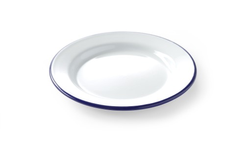TALERZ PŁYTKI 24CM BLASZANY EMALIOWANY PRL HENDI