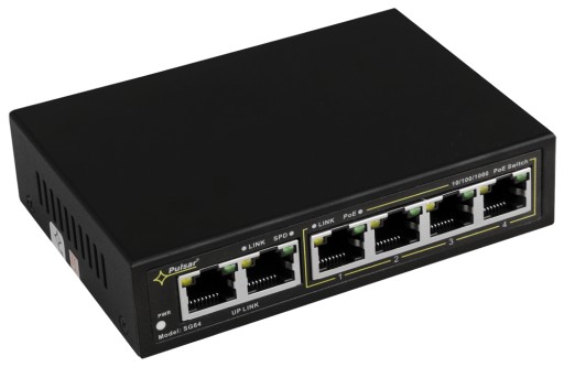 Switch PoE Pulsar SG64 - 6p Gigabit, 4 porty PoE