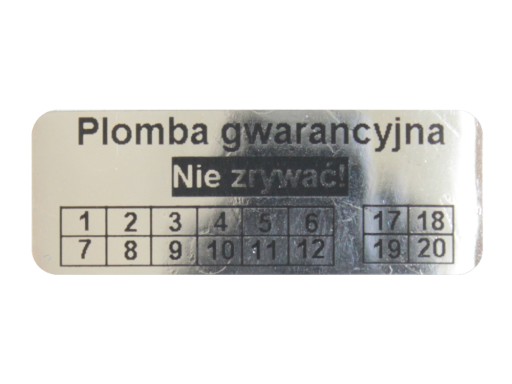 PLOMBY GWARANCYJNE STICKERY 30x11 VOID lustrzany 500szt 3M!