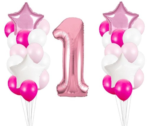 ZESTAW BALONY ROCZEK GWIAZDKI CYFRA BALON 1 100CMr