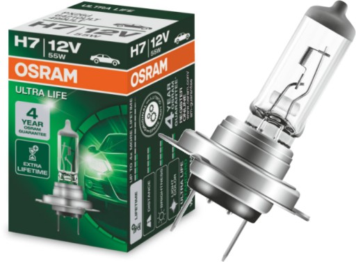 Osram ultra, ультра life h7 12v 55w 4x удлиненная, удлиненной долговечность света дорожное mijan 2 шт1 - фото
