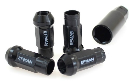 Кованый гайки колеса epman jdm m12x1.5 стальные черное1 - фото