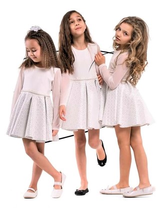 KIDS BY VOGA ITALIA Sukienka ecru perełki 146 152 12196721784 