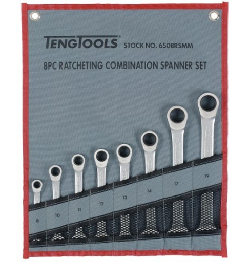 TENG TOOLS 6508RSMM ГНУЧКІ ГАЙКОВІ КЛЮЧІ З ХРАПОВИКОМ 8 штук