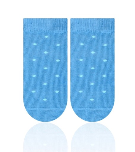 Skarpety bawełniane niebieskie kropki 0-3 mcy