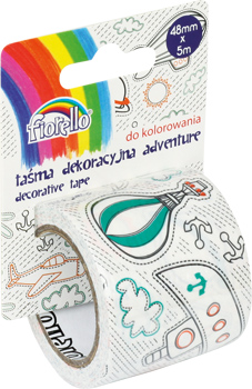 Декоративна стрічка ADVENTURE, транспорт, машинки для розмальовки