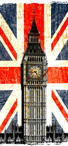 Fototapeta Na Drzwi Flaga Anglii Big Ben Londyn 7216996642