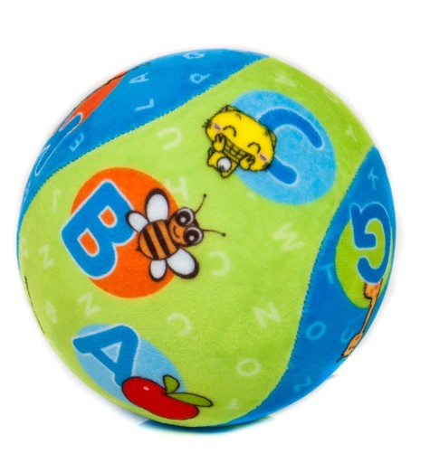 КОЛЬОРОВИЙ ПЛЮШЕВИЙ М'ЯЧ ДИТЯЧИЙ, 3 ВІЗЕРУНКИ