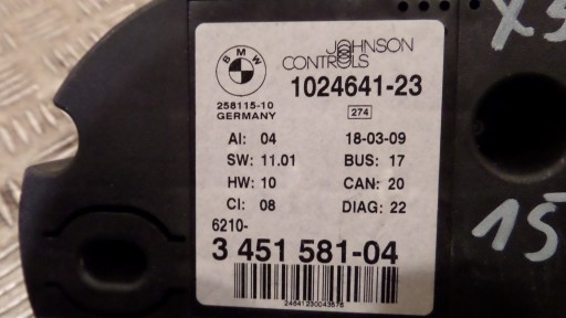 parfait état KPL.compte tours compteur vitesse tableau bord BMW X3 E83 2.0d 3,0d 1 9