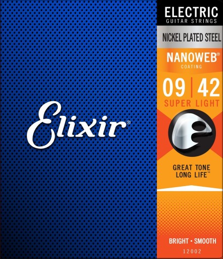 Struny pre elektrickú gitaru Elixir Nanoweb 9-42