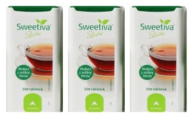 СТЕВІЯ ПІДСОЛОДЖУВАЧ STEVIA SWEETIVA 3 х 500 табл