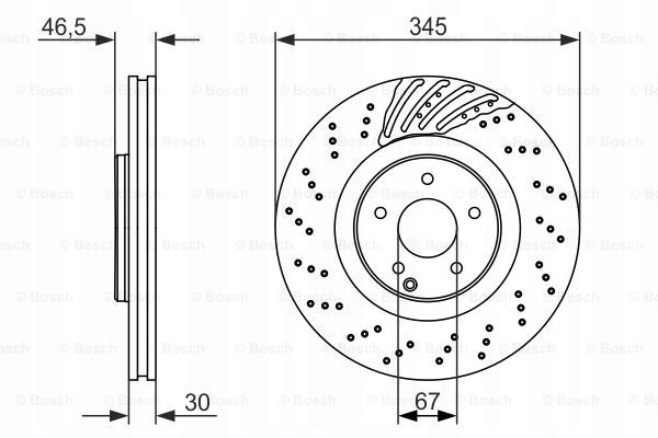 DISCS PADS BOSCH FRONT MERCEDES CLK C209 345MM photo 2 - milautoparts-fr.ukrlive.com