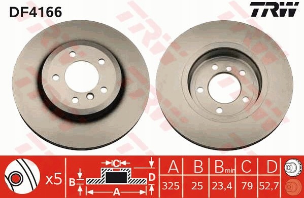 DISCS PADS TRW FRONT - BMW 3 E46 325MM photo 2 - milautoparts-fr.ukrlive.com