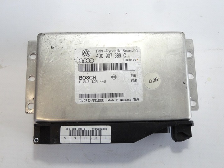 AUDI A8 D2 99-03 CONTROL UNIT ABS ESP 4D0907389C photo 1 - milautoparts-fr.ukrlive.com