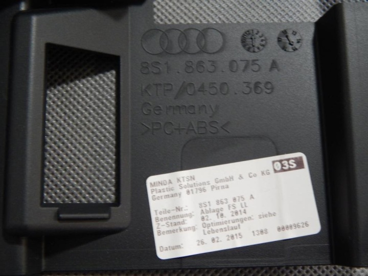 AUDI TT 8S PROTECTION SOUS DIRECTION 8S1863075A
