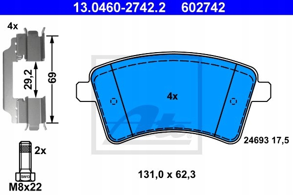 SABOTS DE FREIN ATE AVANT - MERCEDES CITAN 415 280MM photo 2 - milautoparts-fr.ukrlive.com