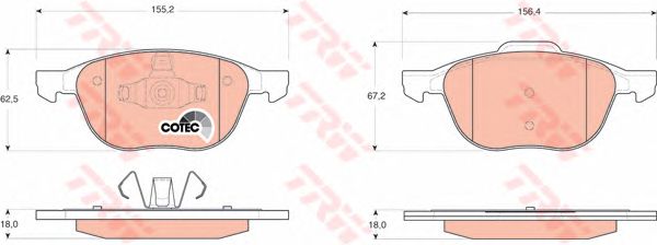 TRW PADS FRONT VOLVO S40 V50 C70 II C30 photo 2 - milautoparts-fr.ukrlive.com