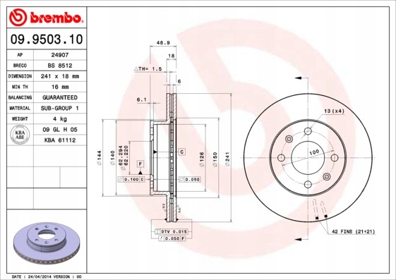 DISQUES SABOTS DE FREIN BREMBO AVANT HYUNDAI I10 photo 2 - milautoparts-fr.ukrlive.com