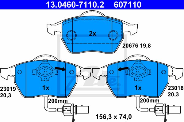 SABOTS DE FREIN ATE AVANT - AUDI A4 B5 B6 B7 288MM 312MM photo 2 - milautoparts-fr.ukrlive.com