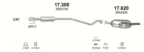 SILENCER END OPEL ASTRA G 17.620 photo 3 - milautoparts-fr.ukrlive.com