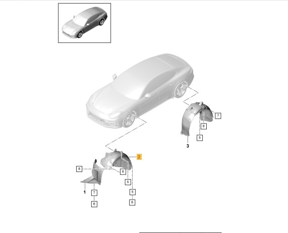 WHEEL ARCH COVER FRONT RIGHT CZ. REAR PANAMERA DIESEL photo 1 - milautoparts-fr.ukrlive.com