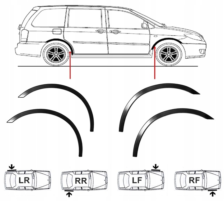 FORD MONDEO MK3 PROTECTION MUDGUARDS WING MOULDINGS X4 photo 1 - milautoparts-fr.ukrlive.com