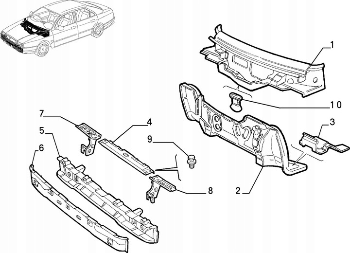 FIXATION SUPPORT POUTRES GAUCHE AVANT LANCIA KAPPA 04- photo 8 - milautoparts-fr.ukrlive.com