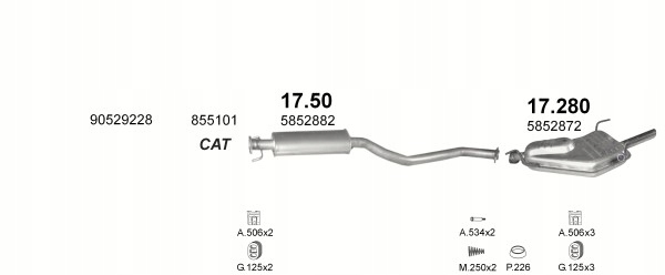 SILENCER CENTRAL OPEL VECTRA B 1,6I-16V 95-02R. photo 1 - milautoparts-fr.ukrlive.com