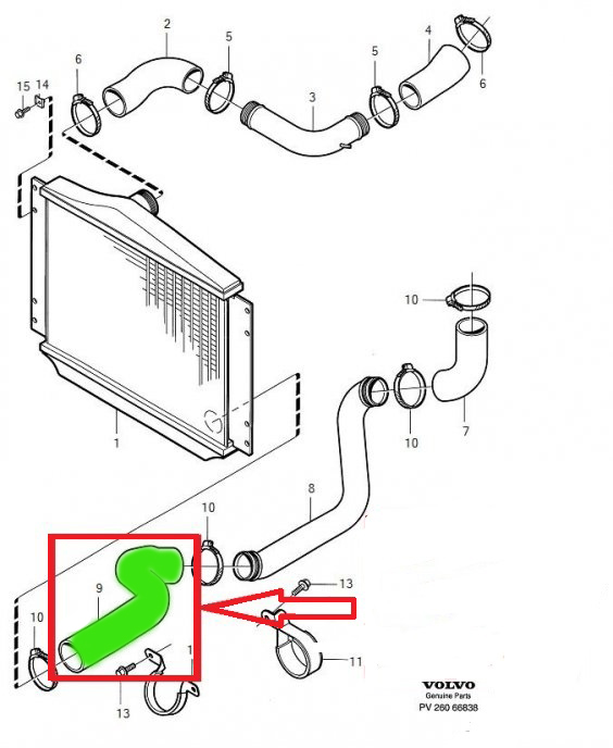 TUBE TURBO RADIATOR VOLVO V70 S70 850 2.5 TDI photo 5 - milautoparts-fr.ukrlive.com