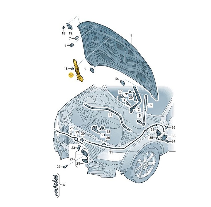 VIS SERRURE DE CAPOT AVANT AVANT AUDI A6 A7 RS6 RS7 C7 ORIGINAL ASO photo 2 - milautoparts-fr.ukrlive.com