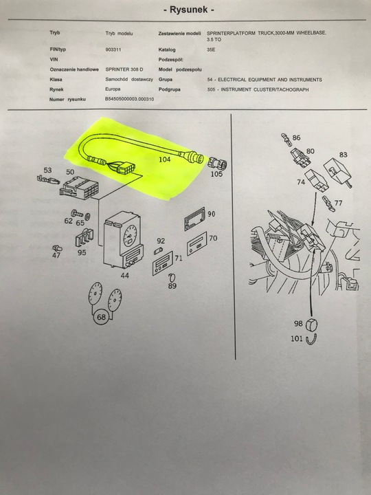 CABLE TACHOGRAFU MERCEDES-BENZ WITH 000 546 19 34 photo 2 - milautoparts-fr.ukrlive.com