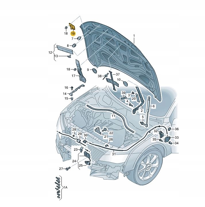 VIS ARRÊT DE SÛRETÉ DE CAPOT AVANT AUDI A1 A6 A7 Q3 ASO photo 2 - milautoparts-fr.ukrlive.com