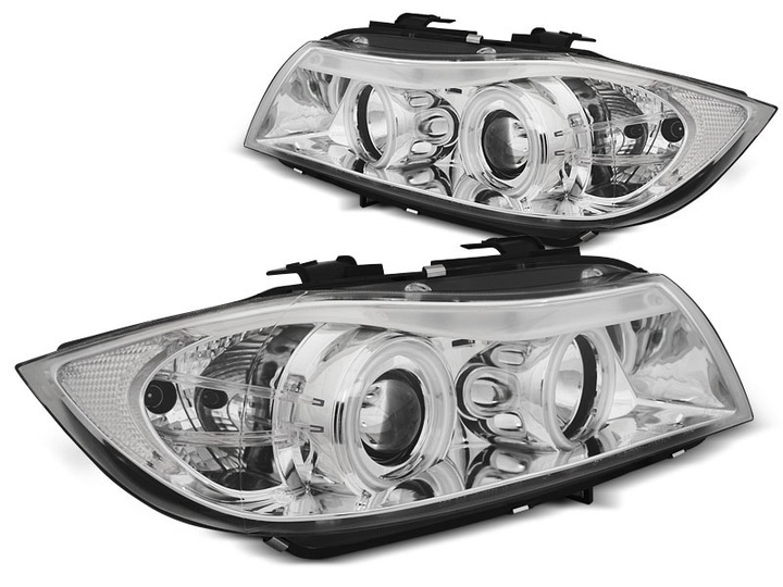 LAMPS FRONT BMW E90 E91 CHROME LED RINGS CCFL ANGEL photo 1 - milautoparts-fr.ukrlive.com