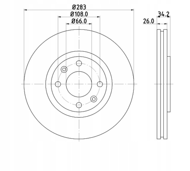 DISCS MIKODA 0545 GT PADS PEUGEOT 5008 I 09R- FRONT 283MM. photo 2 - milautoparts-fr.ukrlive.com