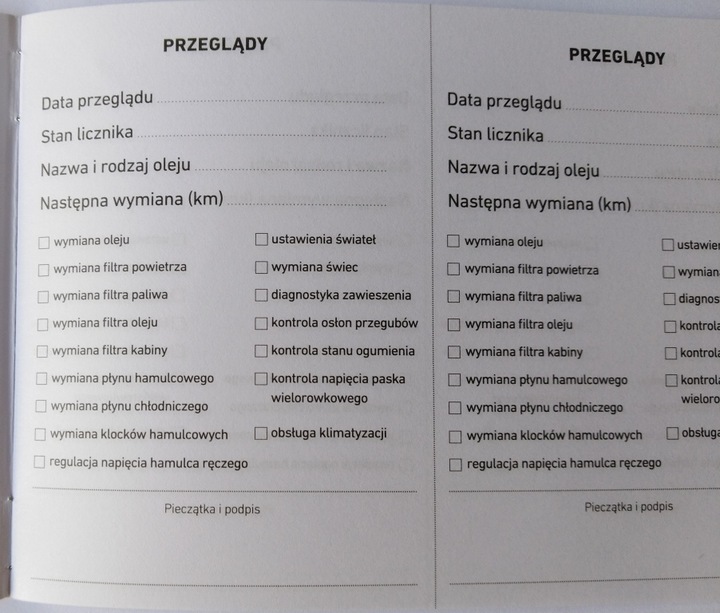 30X CARNET DE SERVICE KSIAZECZKA PRZEGLAD PREMIUM photo 10 - milautoparts-fr.ukrlive.com