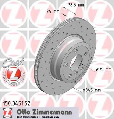 ZIMMERMANN SPORT DISQUES ARRIÈRE BMW X6 E71 F16 345MM photo 3 - milautoparts-fr.ukrlive.com