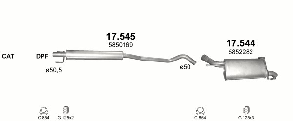 SILENCER END OPEL CORSA C POJ.1,7CDTI 74KW 03-06R.+ZESTAW photo 4 - milautoparts-fr.ukrlive.com