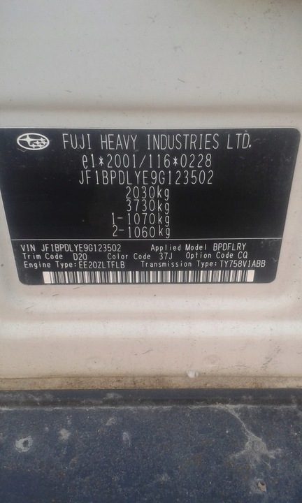 фото №9, Капот крыло бампер pas subaru outback iii 37j