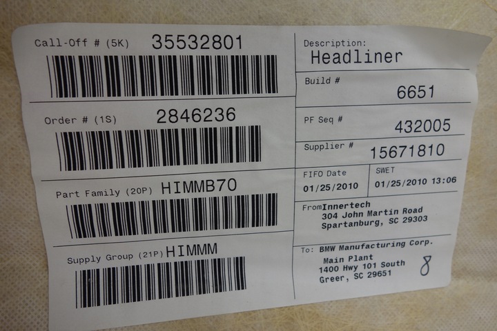 фото №7, Потолок потолок bmw x6 e72 люк