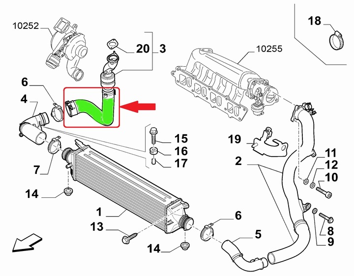 фото №9, Шланг інтеркулер fiat bravo 2.0 51808414