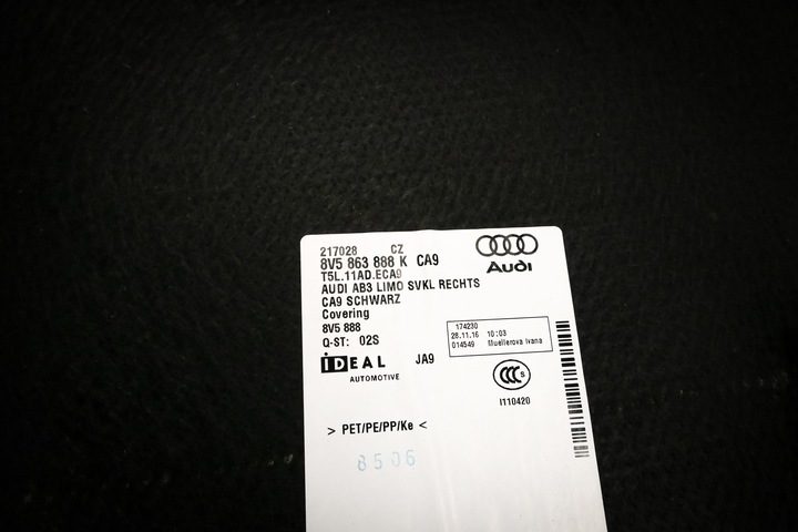 фото №7, Боковина багажника audi оригинальный номер 8v5863888k