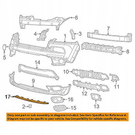фото №7, Спойлер бампера левый jeep cherokee kl 2014-17