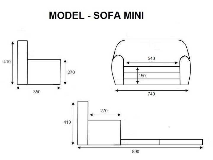 Самый маленький размер дивана