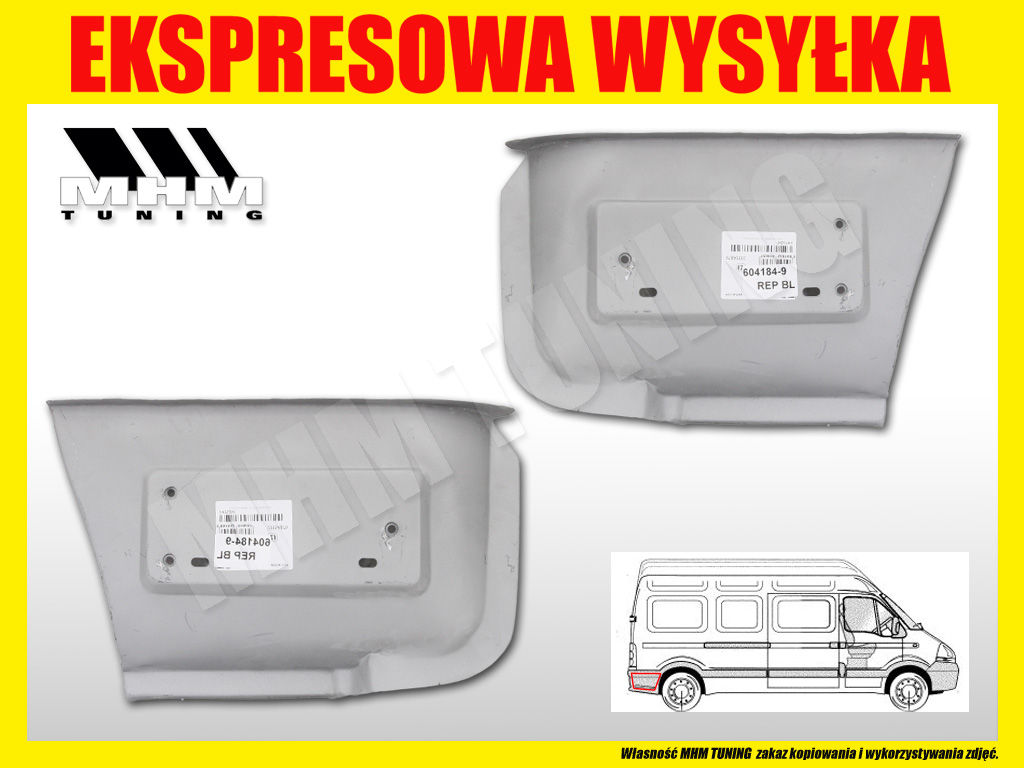 фото №2, Ремкомплект крила задня renault master 2 ii movano