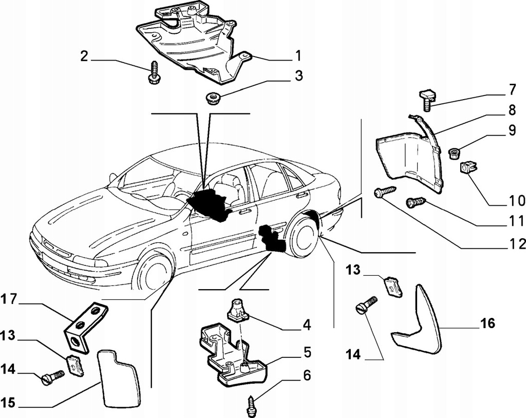 фото №7, Брызговик защита левый задняя fiat marea 99-02
