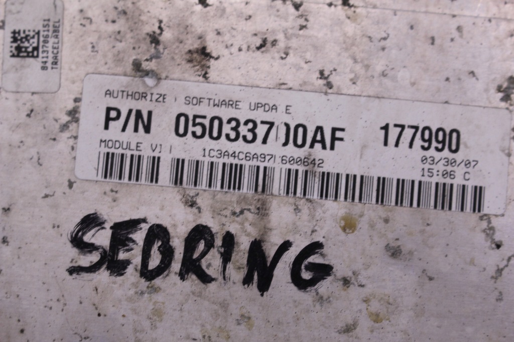 фото №4, Sebring 2.0 crd бортовой компьютер двигателя 05033700af