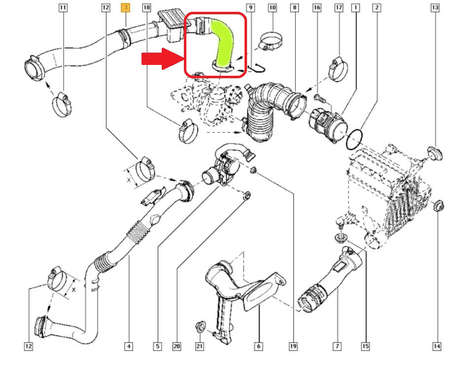 фото №6, Труба інтеркулер renault kangoo ii 1.5 8200534296