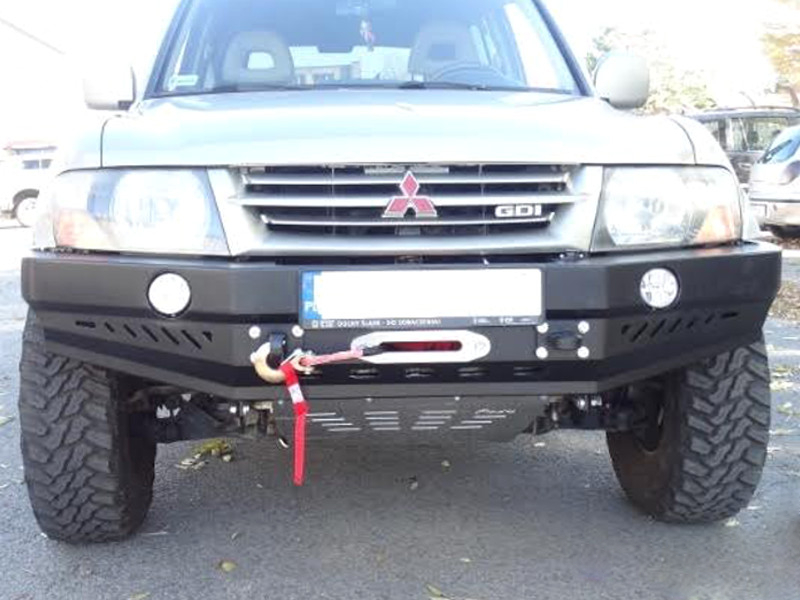 фото №11, Mitsubishi pajero 3 бампер перед сталевий металевий