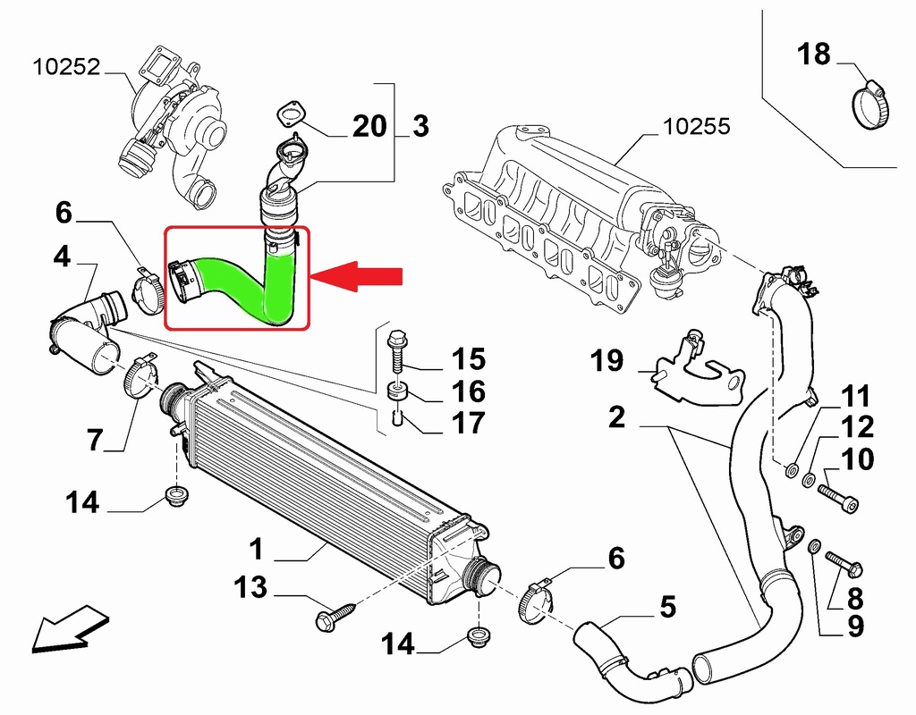 фото №9, Труба wąż інтеркулер lancia nowa delta 2.0 mjtd
