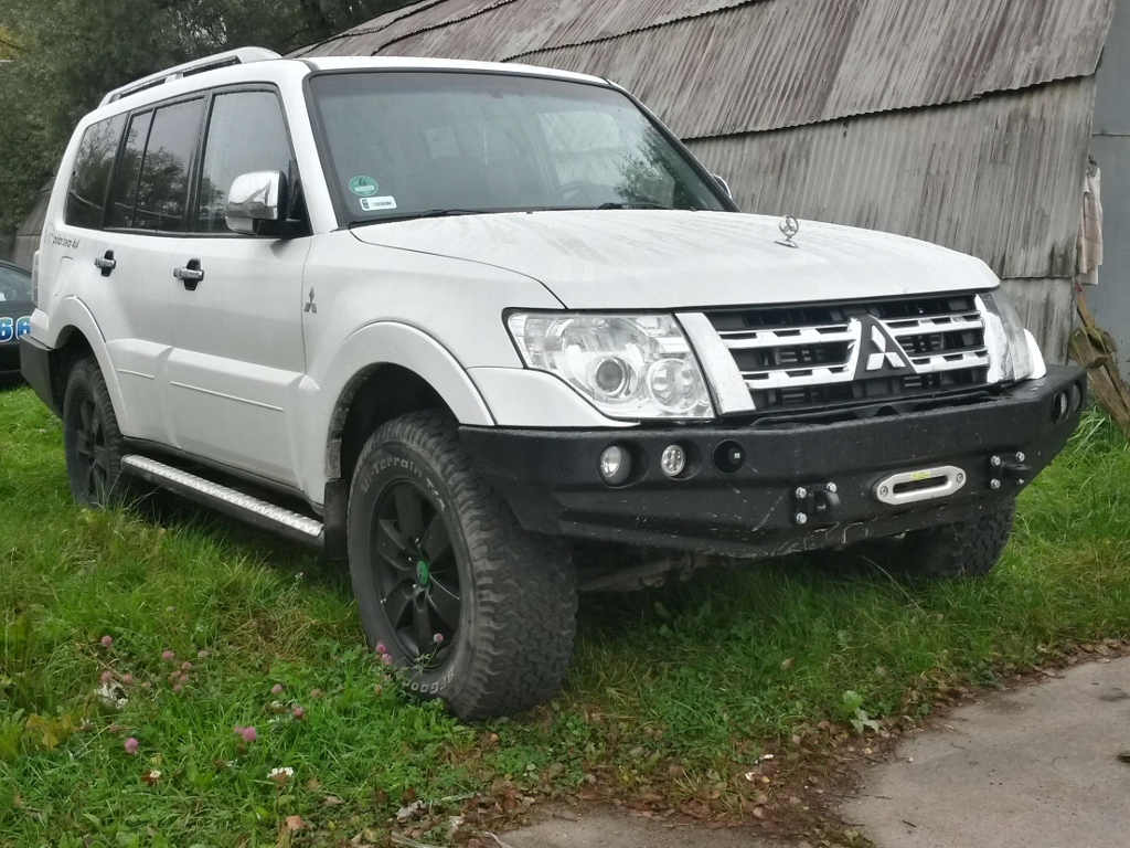 фото №11, Mitsubishi pajero 4 бампер перед металлический стальной